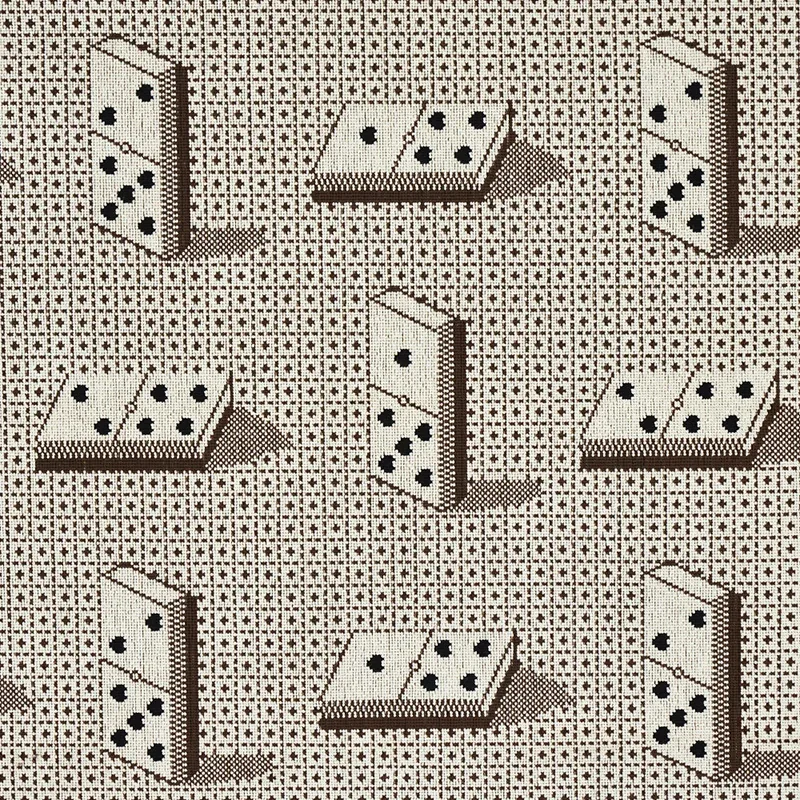 DOMINO ÉPINGLÉ fabric BROWN color by Schumacher