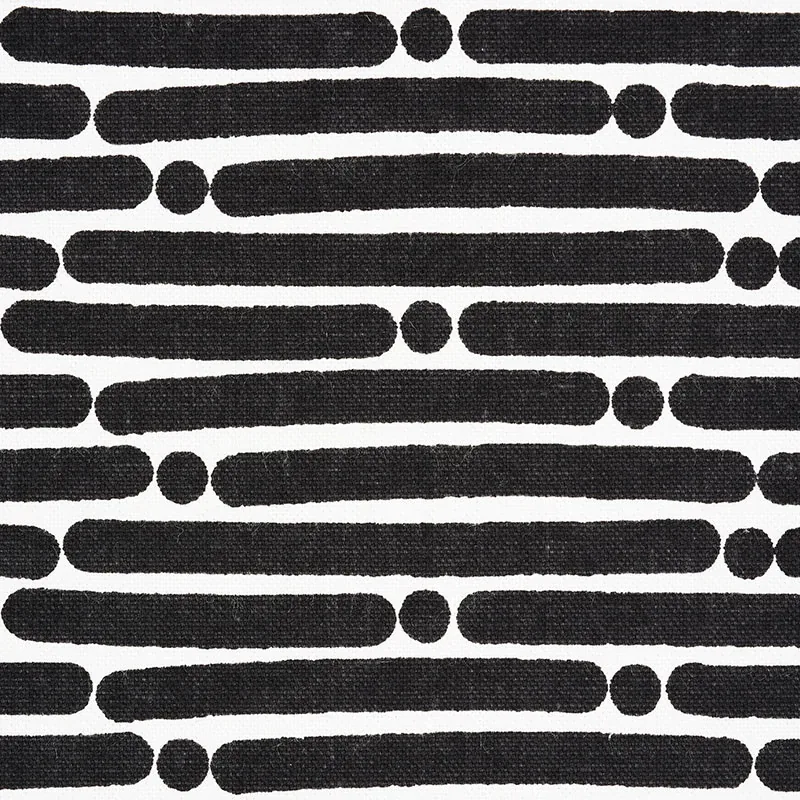 DOT DASH fabric BLACK color by Schumacher