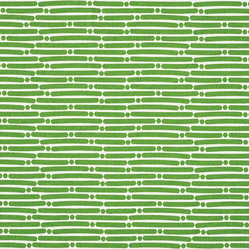 DOT DASH fabric GREEN color by Schumacher