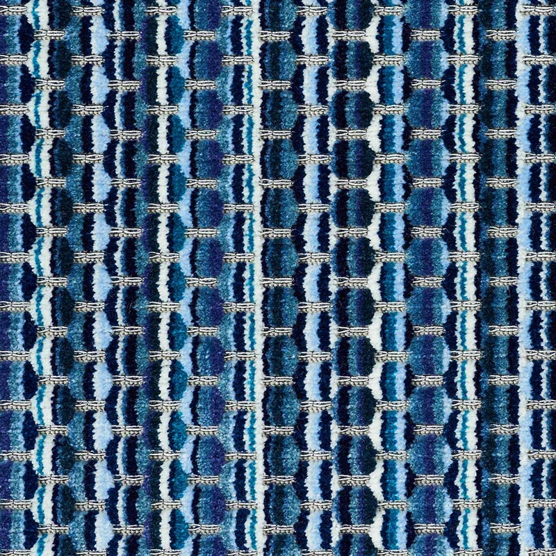 DOWNTOWN VELVET fabric INDIGO color by Schumacher