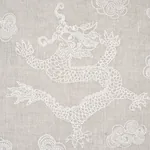 DRAGON EMBROIDERY fabric IVORY ON NATURAL color by Schumacher
