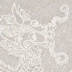DRAGON EMBROIDERY fabric IVORY ON NATURAL color by Schumacher