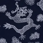 DRAGON EMBROIDERY Fabric – NAVY | Schumacher | Wallpaper Twi DRAGON EMBROIDERY fabric NAVY color by Schumacher