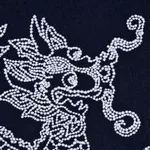 DRAGON EMBROIDERY Fabric – NAVY | Schumacher | Wallpaper Twi DRAGON EMBROIDERY fabric NAVY color by Schumacher