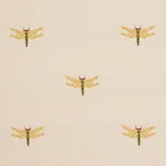 DRAGONFLIES fabric OCHRE color by Schumacher