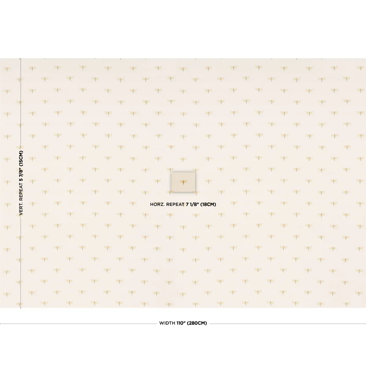 DRAGONFLIES fabric OCHRE color by Schumacher