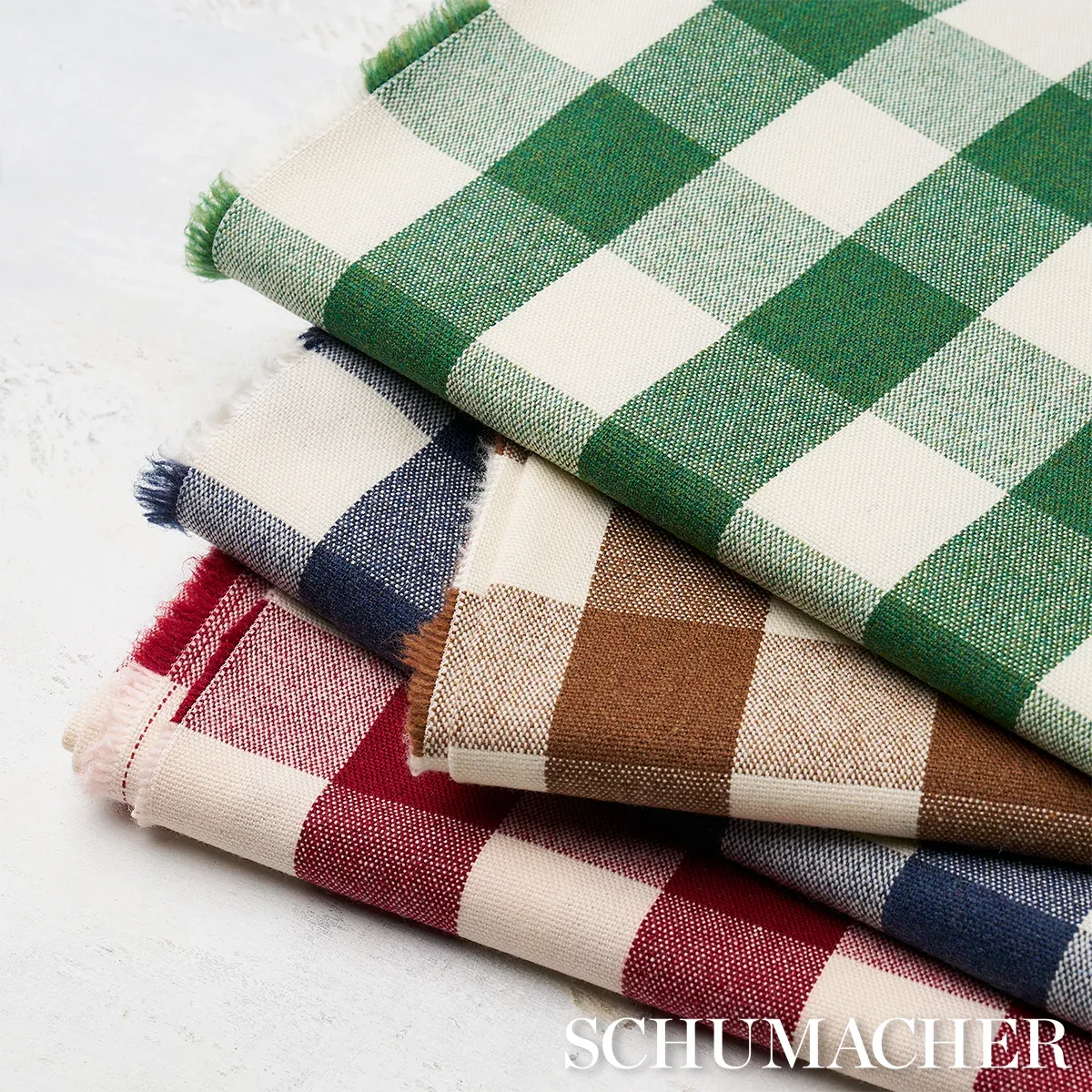 DUTTON BUFFALO CHECK Fabric – CRIMSON | Schumacher | Wallpap DUTTON BUFFALO CHECK fabric CRIMSON color by Schumacher