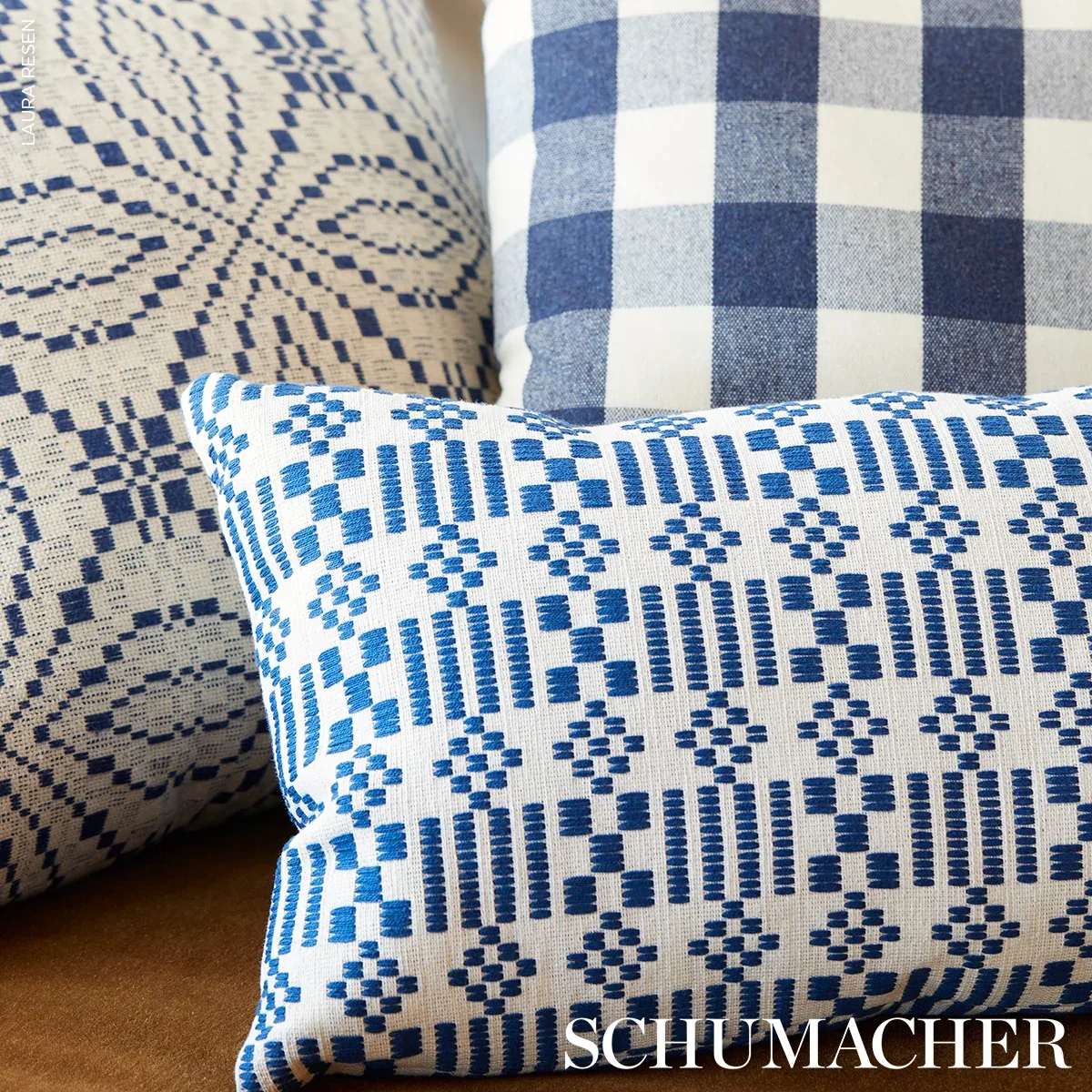 DUTTON BUFFALO CHECK Fabric – NAVY | Schumacher | Wallpaper DUTTON BUFFALO CHECK fabric NAVY color by Schumacher