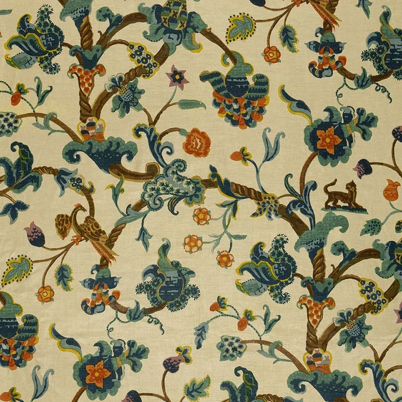 EASTBURY MANOR PRINT fabric TAPESTRY color by Schumacher
