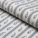 EDDIE WOVEN HAND BLOCK PRINT Fabric – BLUE | Schumacher | Wa EDDIE WOVEN HAND BLOCK PRINT fabric BLUE color by Schumacher