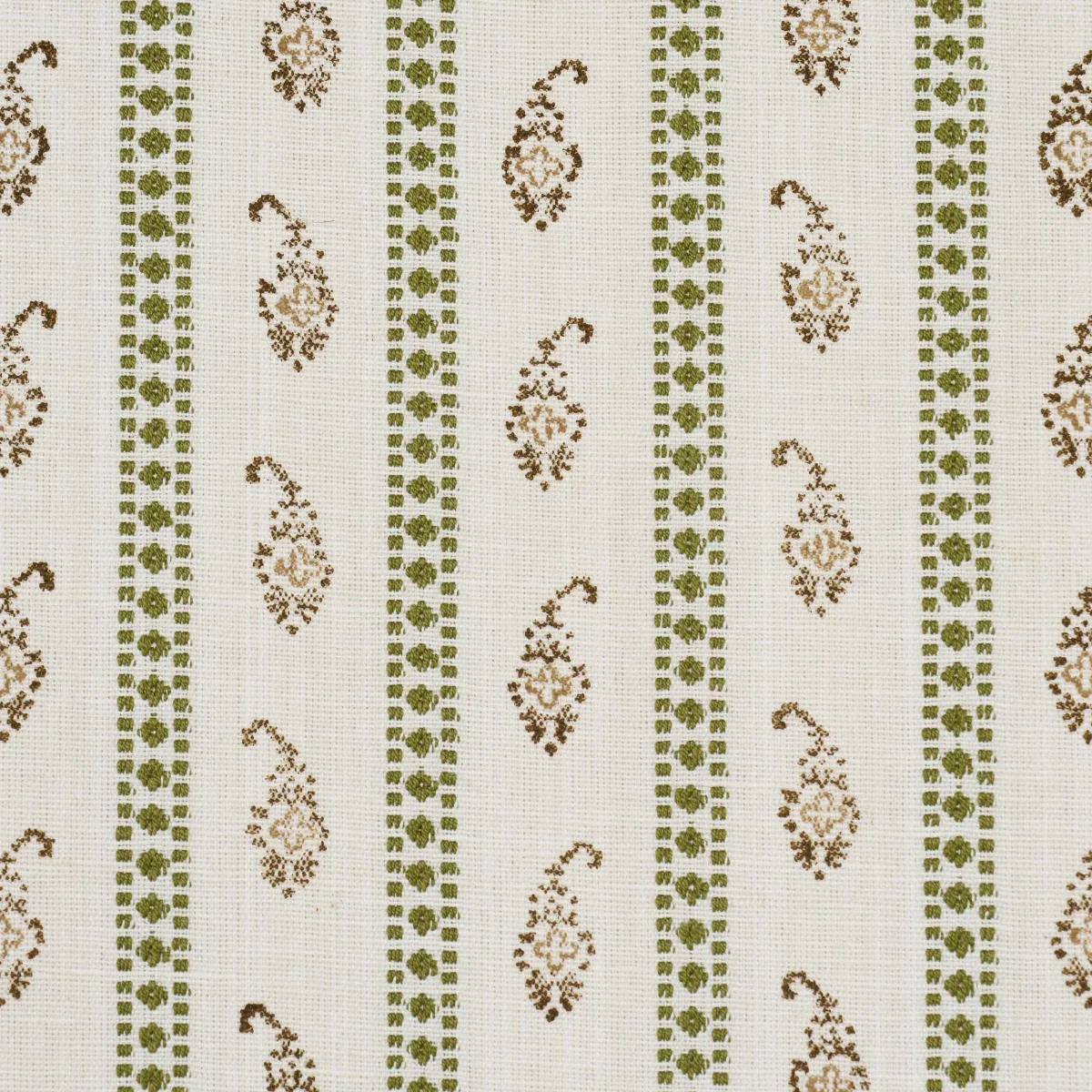 EDDIE WOVEN HAND BLOCK PRINT Fabric – GREEN | Schumacher | W EDDIE WOVEN HAND BLOCK PRINT fabric GREEN color by Schumacher