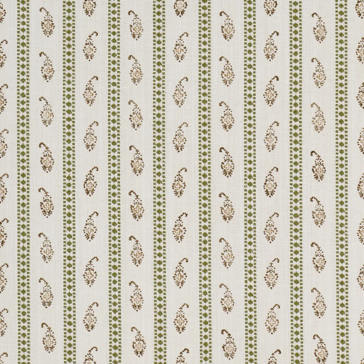 EDDIE WOVEN HAND BLOCK PRINT fabric GREEN color by Schumacher