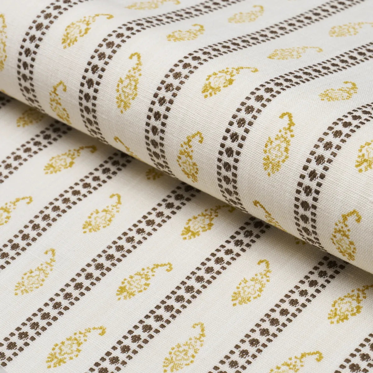 EDDIE WOVEN HAND BLOCK PRINT Fabric – YELLOW | Schumacher | EDDIE WOVEN HAND BLOCK PRINT fabric YELLOW color by Schumacher