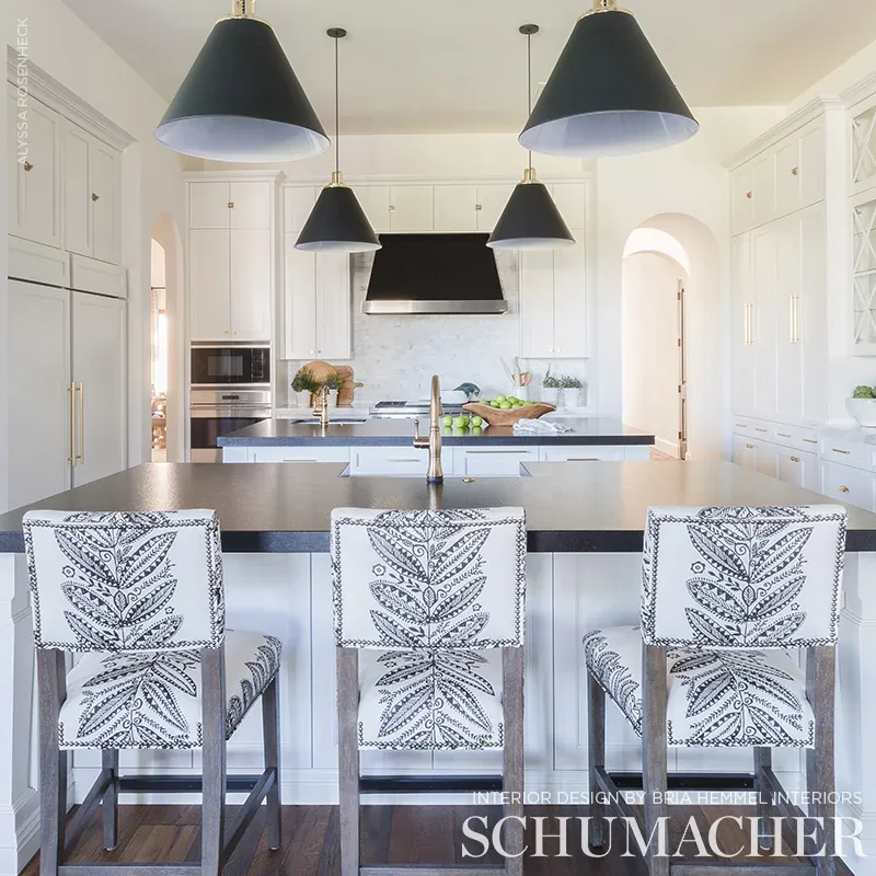 ELAND Fabric – BLACK | Schumacher | Wallpaper Twins ELAND fabric BLACK color by Schumacher