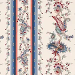 ELENA PAISLEY STRIPE Fabric – BLUE | Schumacher | Wallpaper ELENA PAISLEY STRIPE fabric BLUE color by Schumacher
