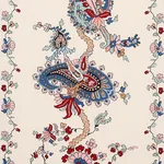 ELENA PAISLEY STRIPE Fabric – BLUE | Schumacher | Wallpaper ELENA PAISLEY STRIPE fabric BLUE color by Schumacher
