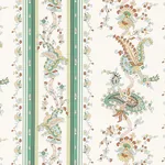 ELENA PAISLEY STRIPE fabric GREEN color by Schumacher