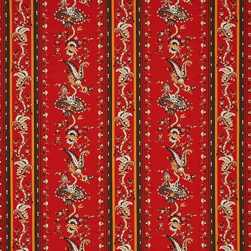 ELENA PAISLEY STRIPE fabric POMPEII color by Schumacher