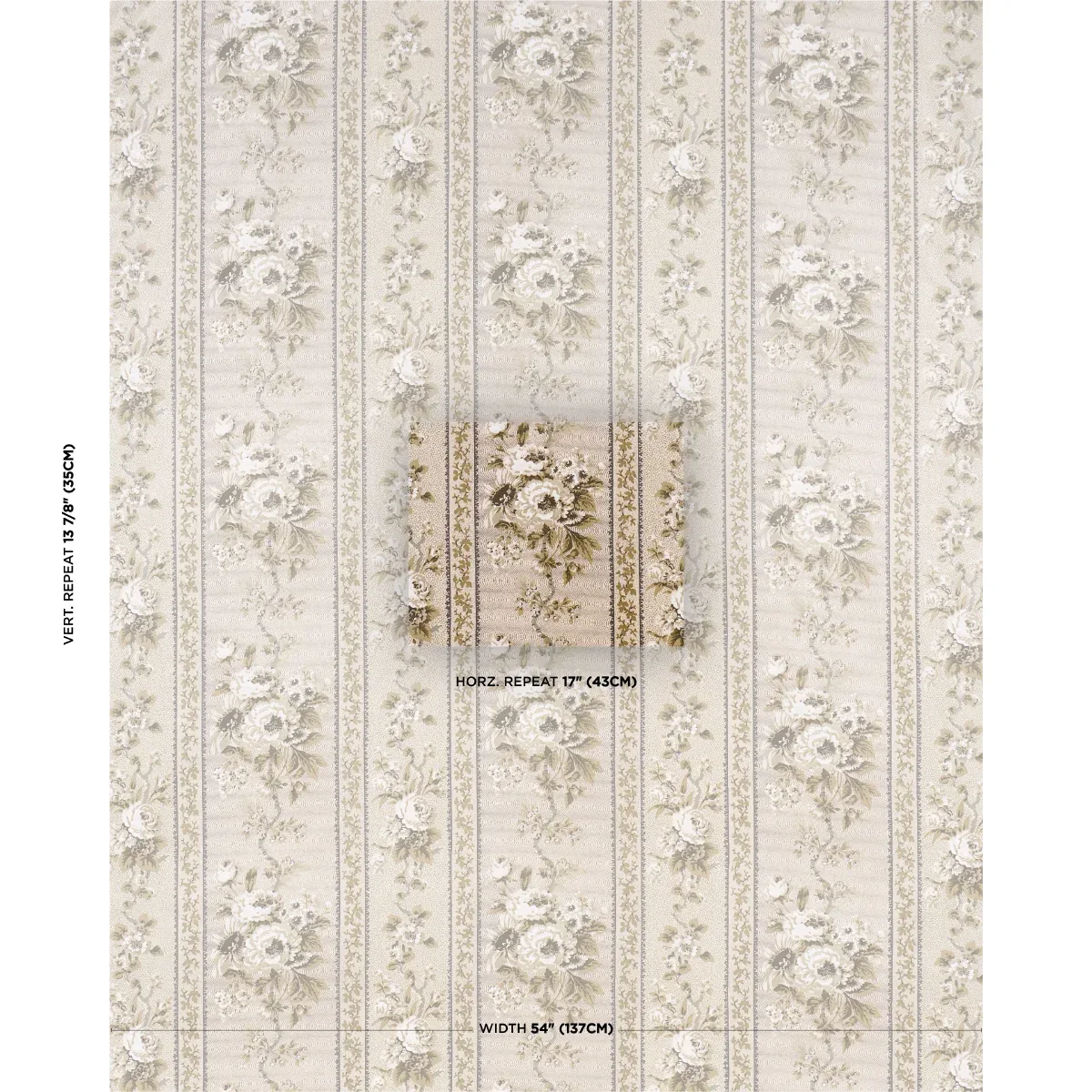 ELIZABETH CHINTZ fabric NEUTRAL color by Schumacher