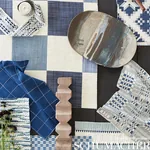 ELKHART fabric BLUE color by Schumacher