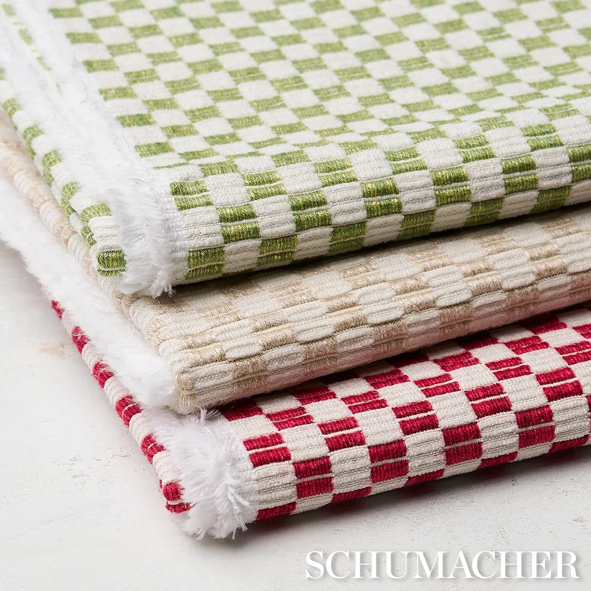 ELKHART fabric CRIMSON color by Schumacher