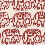 Ellies Hand Block Print Fabric – RUST | Schumacher | Wallpap Ellies Hand Block Print fabric RUST color by Schumacher