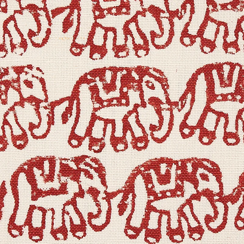 Ellies Hand Block Print Fabric – RUST | Schumacher | Wallpap Ellies Hand Block Print fabric RUST color by Schumacher