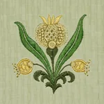 ELMSLIE EMBROIDERY Fabric – LEAF | Schumacher | Wallpaper Tw ELMSLIE EMBROIDERY fabric LEAF color by Schumacher