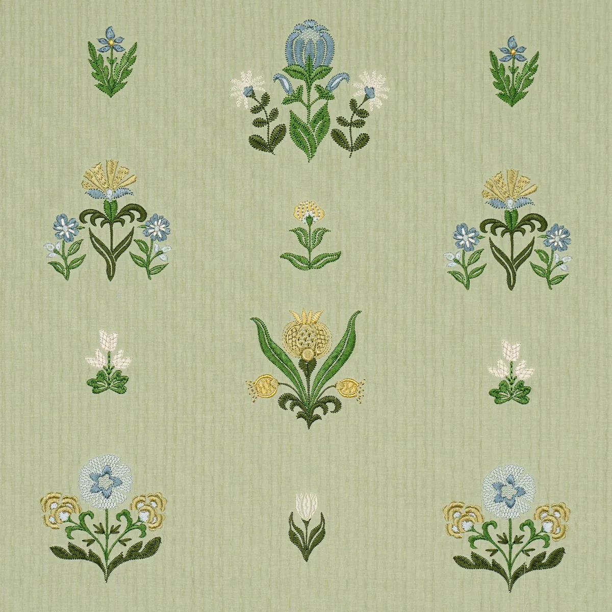 ELMSLIE EMBROIDERY fabric LEAF color by Schumacher