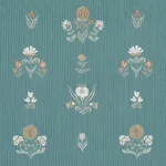 ELMSLIE EMBROIDERY Fabric – TEAL | Schumacher | Wallpaper Tw ELMSLIE EMBROIDERY fabric TEAL color by Schumacher