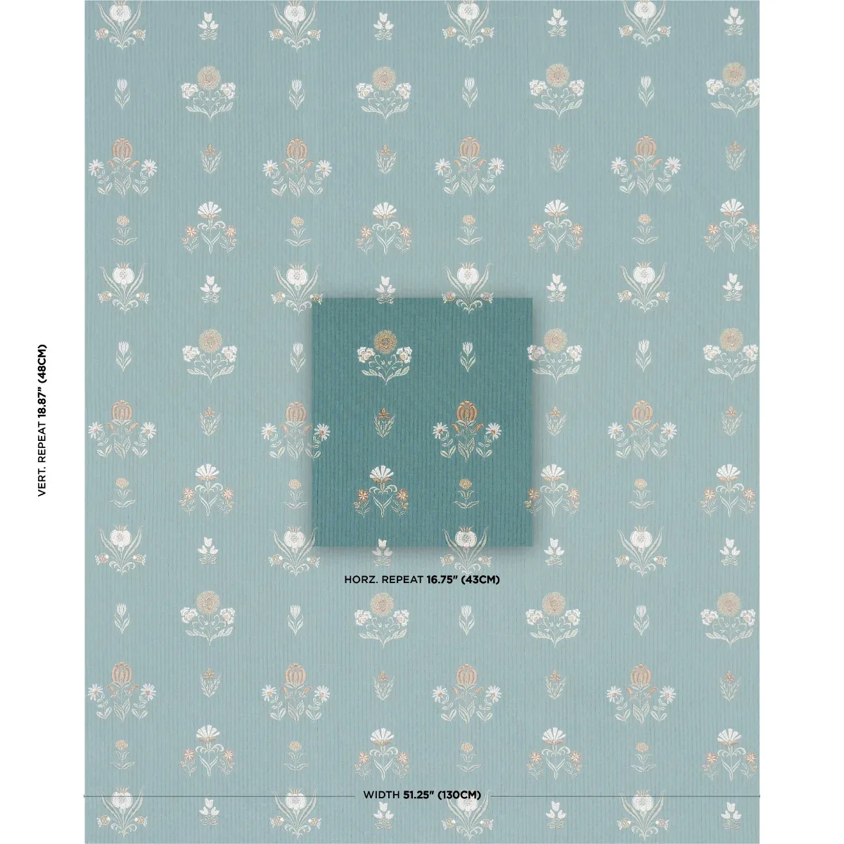 ELMSLIE EMBROIDERY Fabric – TEAL | Schumacher | Wallpaper Tw ELMSLIE EMBROIDERY fabric TEAL color by Schumacher