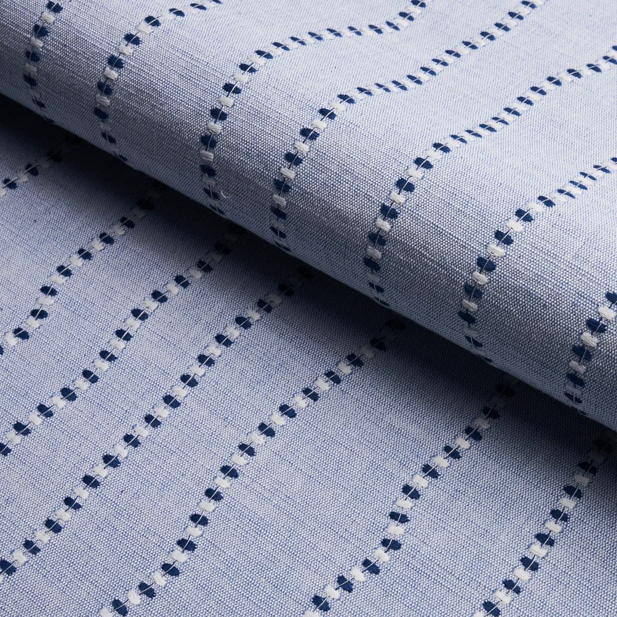 ELODIE EMBROIDERY fabric CHAMBRAY color by Schumacher