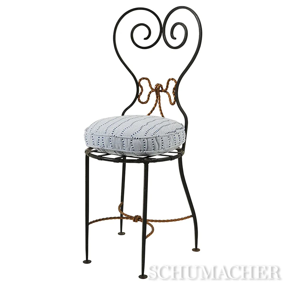 ELODIE EMBROIDERY fabric CHAMBRAY color by Schumacher