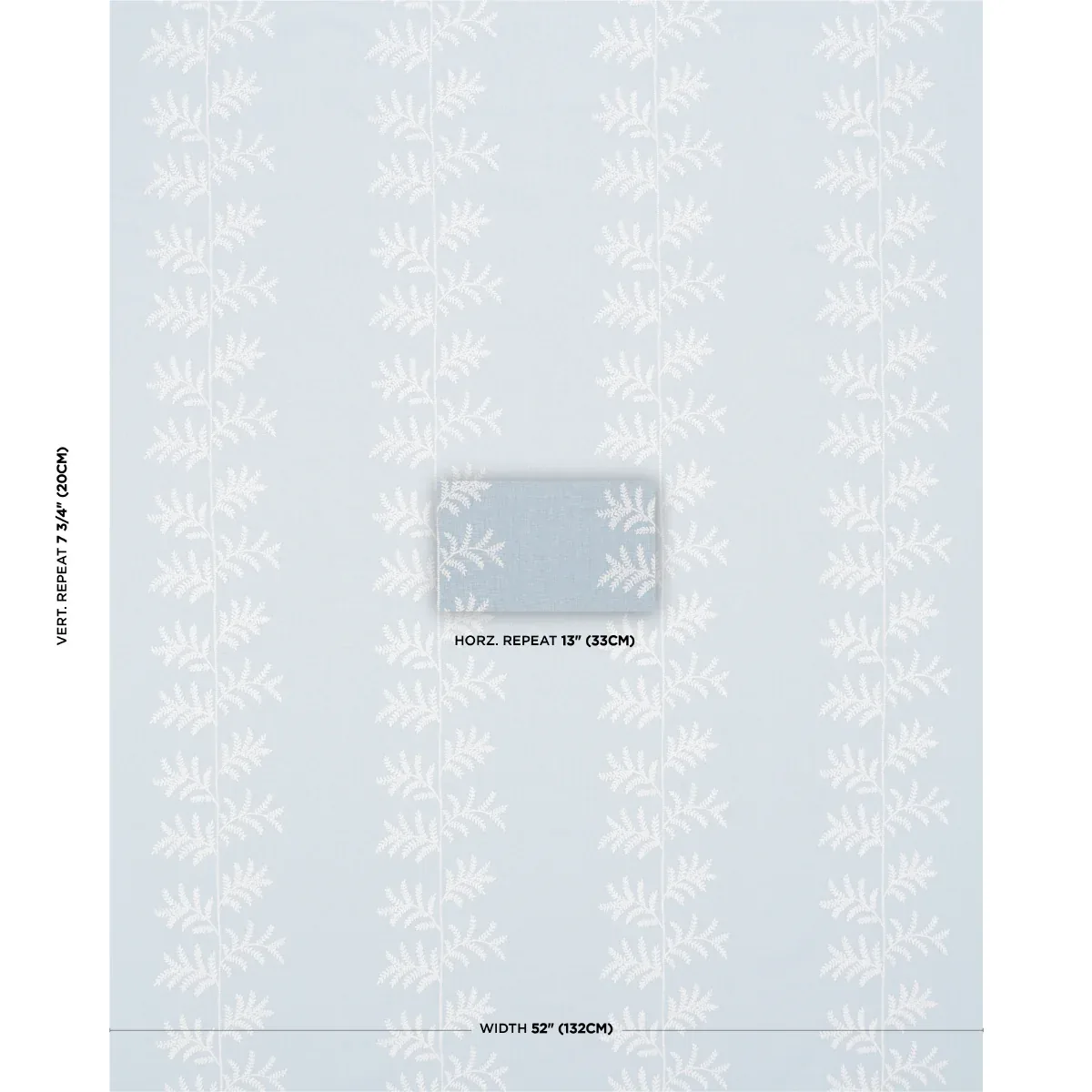 ELOISE EMBROIDERY fabric SKY color by Schumacher