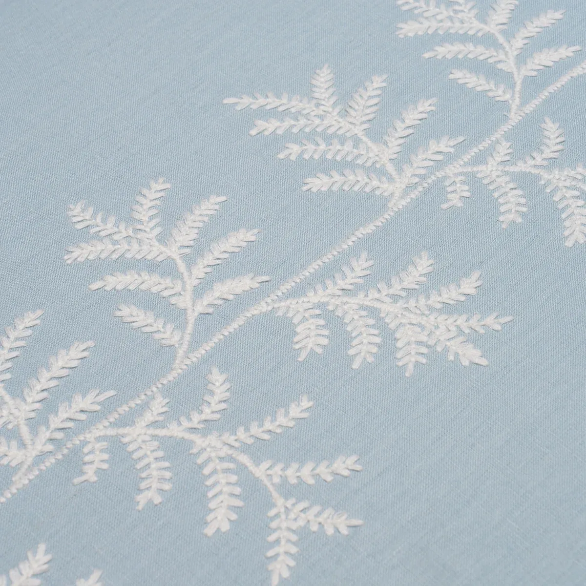 ELOISE EMBROIDERY fabric SKY color by Schumacher