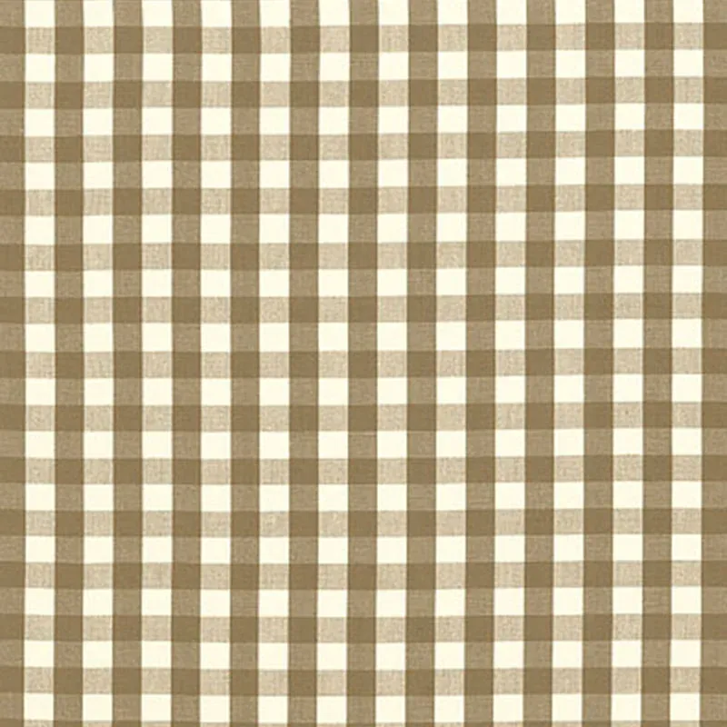 ELTON COTTON CHECK fabric MOCHA color by Schumacher