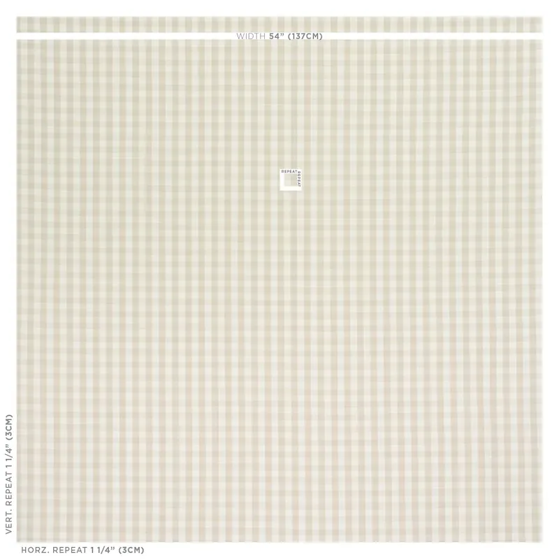 ELTON COTTON CHECK fabric NATURAL color by Schumacher