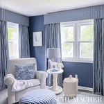 ELTON COTTON CHECK Fabric – NAVY | Schumacher | Wallpaper Tw ELTON COTTON CHECK fabric NAVY color by Schumacher