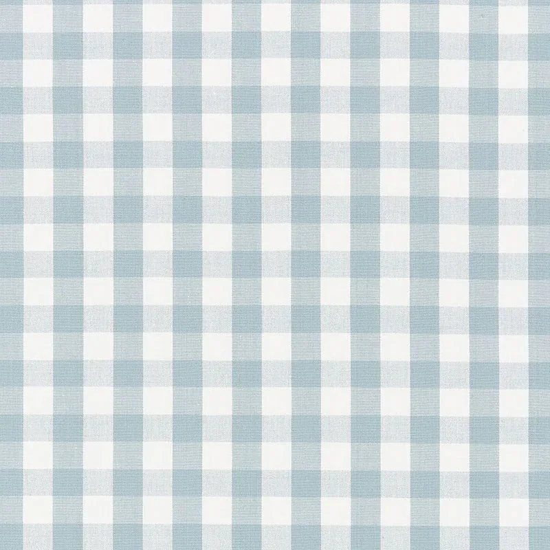 ELTON COTTON CHECK fabric SKY color by Schumacher