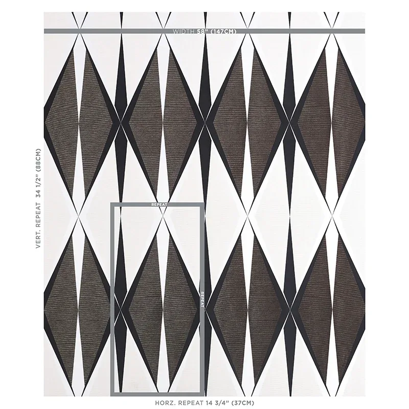 ELVETICO fabric BROWN color by Schumacher