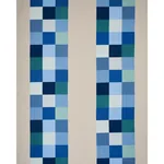 EMBROIDERED TILE Fabric – BLUE | Schumacher | Wallpaper Twin EMBROIDERED TILE fabric BLUE color by Schumacher