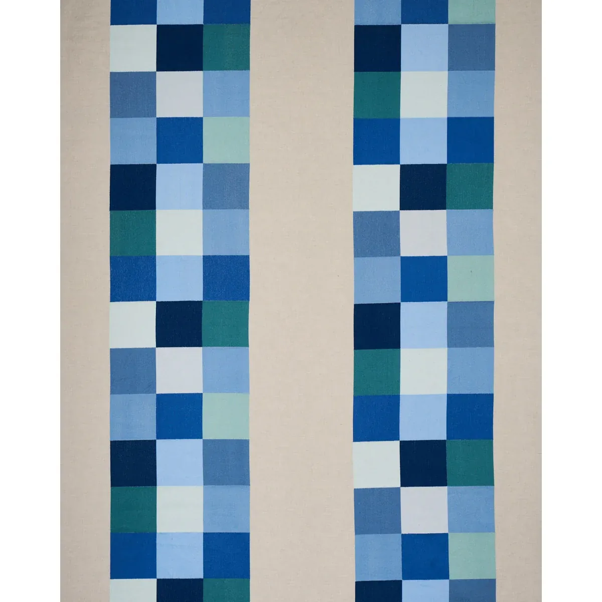 EMBROIDERED TILE Fabric – BLUE | Schumacher | Wallpaper Twin EMBROIDERED TILE fabric BLUE color by Schumacher