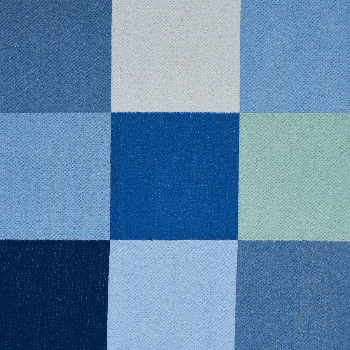 EMBROIDERED TILE Fabric – BLUE | Schumacher | Wallpaper Twin EMBROIDERED TILE fabric BLUE color by Schumacher