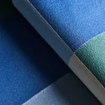EMBROIDERED TILE Fabric – BLUE | Schumacher | Wallpaper Twin EMBROIDERED TILE fabric BLUE color by Schumacher
