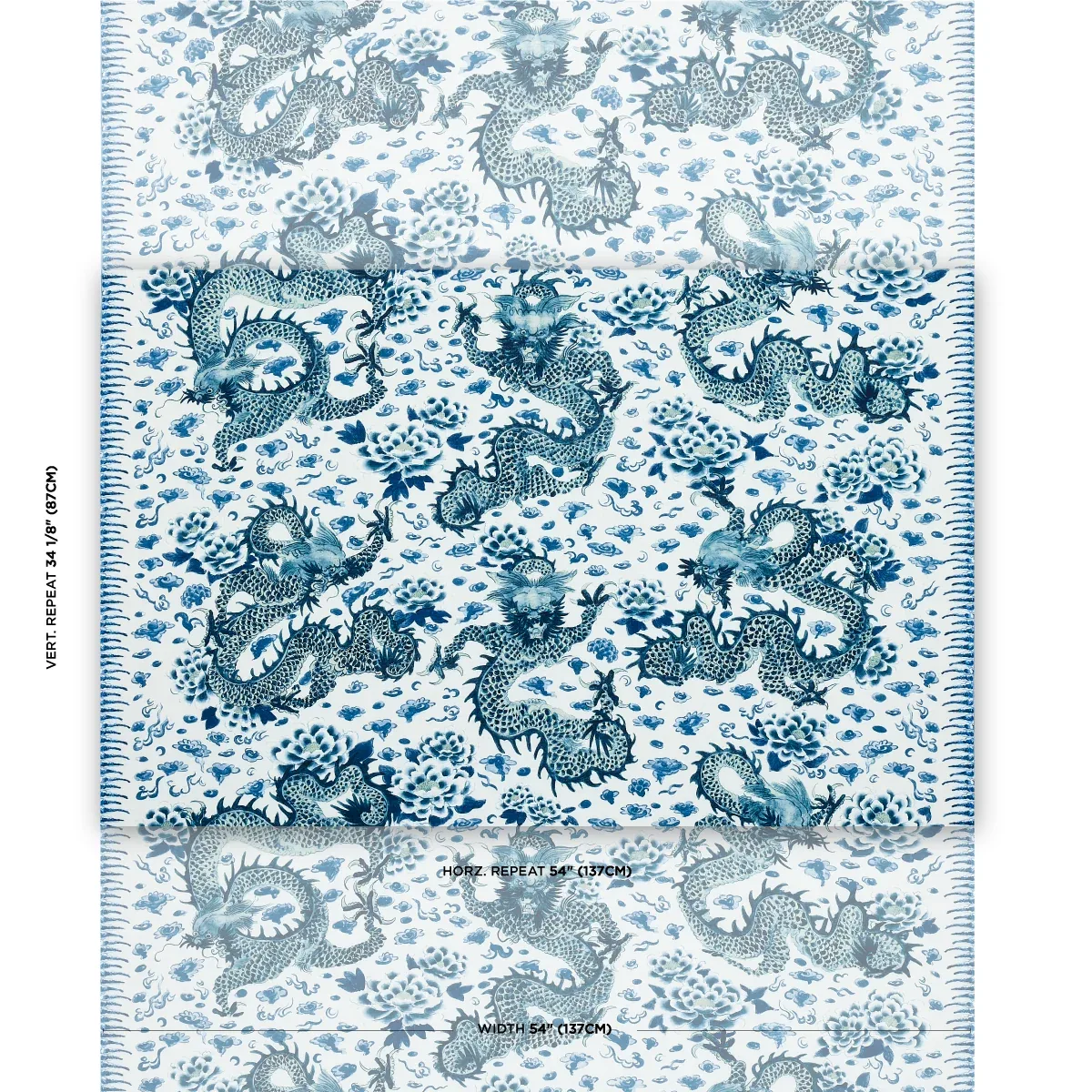EMPRESS DRAGON Fabric – DELFT | Schumacher | Wallpaper Twins EMPRESS DRAGON fabric DELFT color by Schumacher