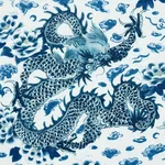EMPRESS DRAGON Fabric – DELFT | Schumacher | Wallpaper Twins EMPRESS DRAGON fabric DELFT color by Schumacher