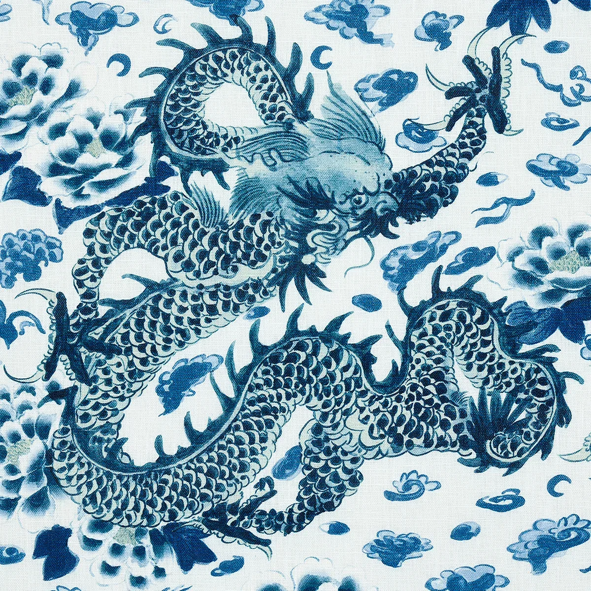 EMPRESS DRAGON Fabric – DELFT | Schumacher | Wallpaper Twins EMPRESS DRAGON fabric DELFT color by Schumacher
