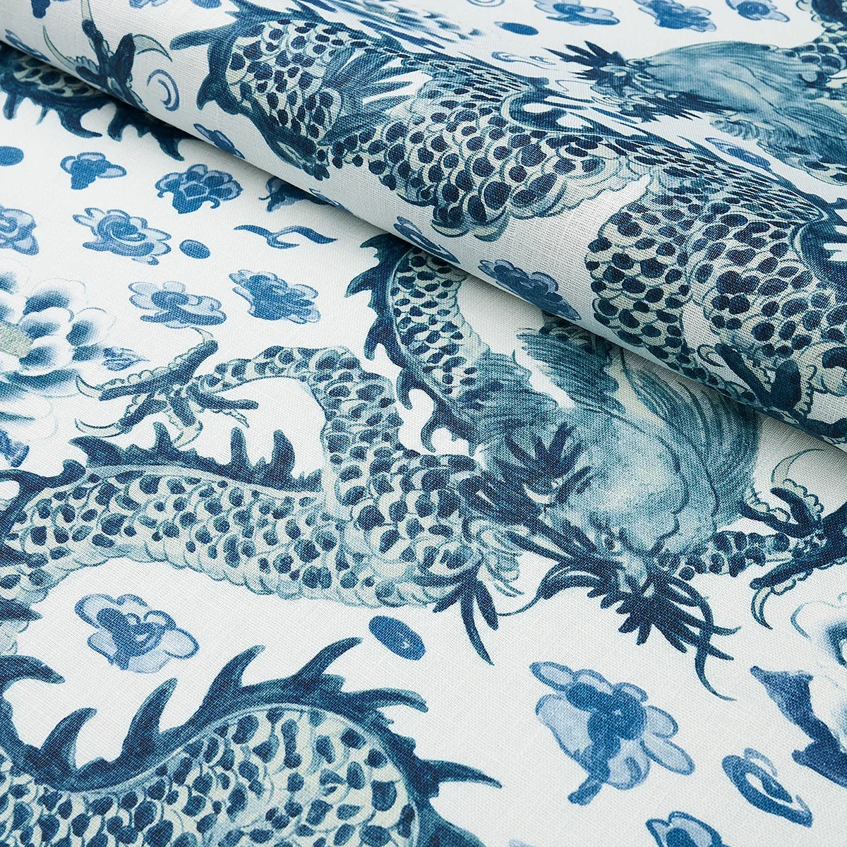 EMPRESS DRAGON Fabric – DELFT | Schumacher | Wallpaper Twins EMPRESS DRAGON fabric DELFT color by Schumacher
