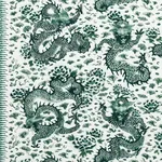 EMPRESS DRAGON fabric EMERALD color by Schumacher