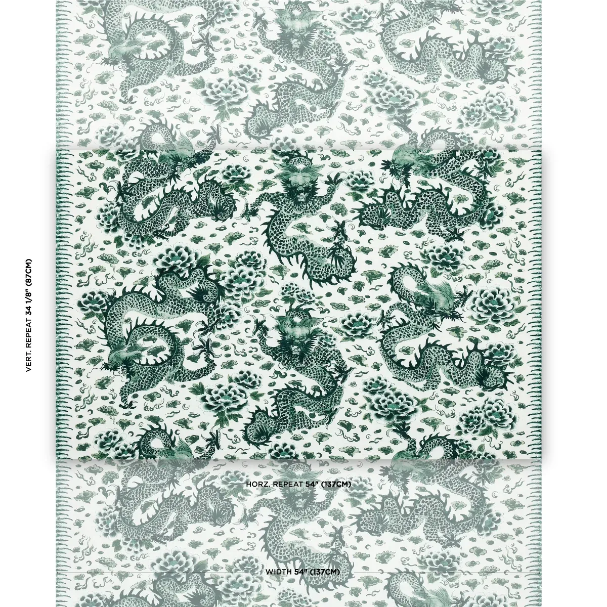 EMPRESS DRAGON fabric EMERALD color by Schumacher
